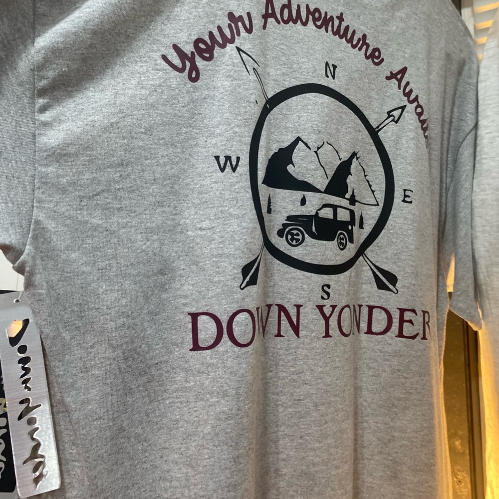 Down Yonder Gray Adventure Graphic T-Shirt
